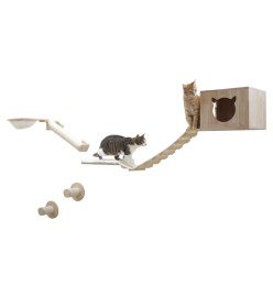 Kerbl Mur d'escalade pour chats Andes 52x40x32 cm Naturel et blanc