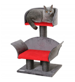 Kerbl Arbre à chats Lounge Deluxe Gris et rouge 81548