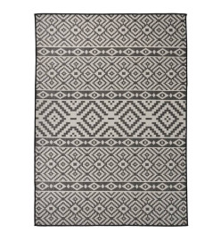 Tapis à tissage plat d'extérieur 200x280 cm Rayures noires