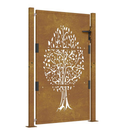 Portail de jardin 105x130 cm acier corten conception de l'arbre