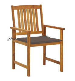Chaises de jardin avec coussins 2 pcs Bois d'acacia massif