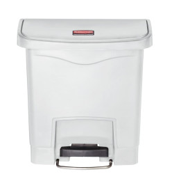 Rubbermaid Poubelle à pédale Slim Jim 15 L Blanc