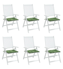 Coussins de chaise lot de 6 motif de feuilles 40x40x3 cm tissu