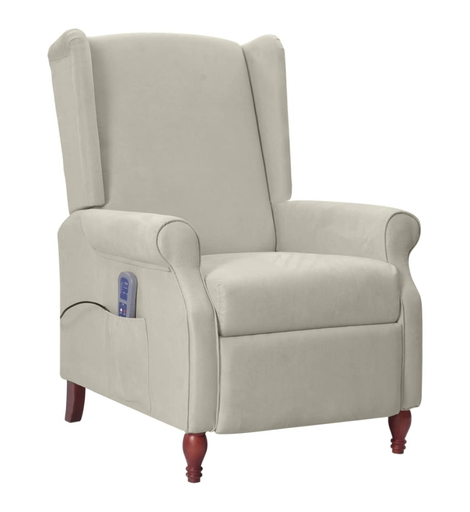 Fauteuil de massage inclinable Gris clair Microfibre