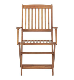 Chaises pliables de jardin 4 pcs avec coussins Bois d'acacia