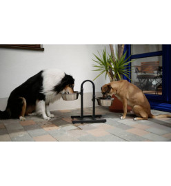 Kerbl Mangeoires d'animaux de compagnie et support réglable 52 cm Noir