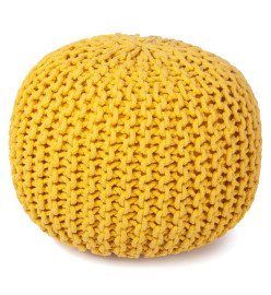 KidsDepot Pouf Bundy 40x32 cm Coton Jaune