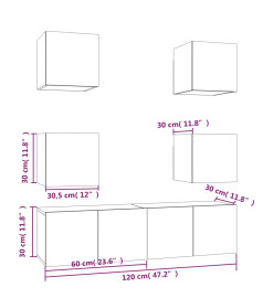 Ensemble de meubles TV 6 pcs Sonoma gris Bois d'ingénierie