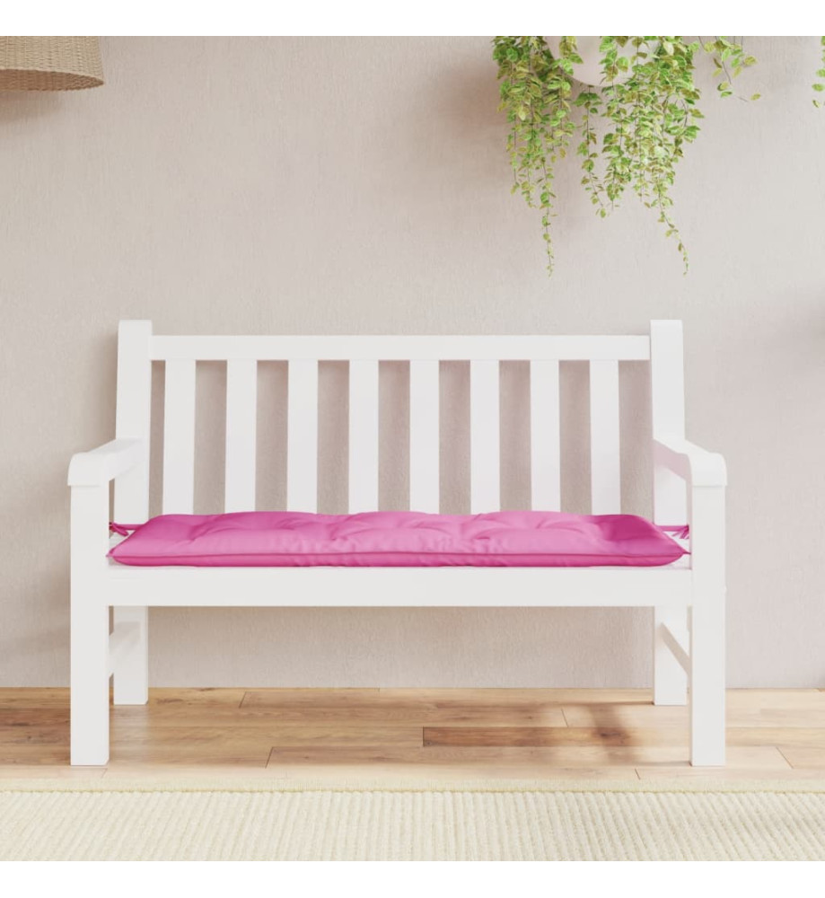 Coussin de banc de jardin rose 120x50x7 cm tissu