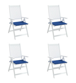 Coussins de chaise de jardin lot de 4 bleu royal 40x40x3 cm