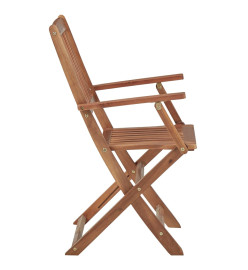 Chaises pliables de jardin 8 pcs avec coussins Bois d'acacia