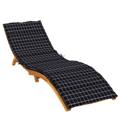 Coussin de chaise longue motif à carreaux noir tissu oxford