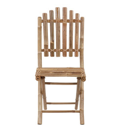 Mobilier à dîner d'extérieur pliable 5 pcs avec coussins Bambou