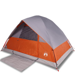 Tente de camping à dôme 4 personnes orange imperméable