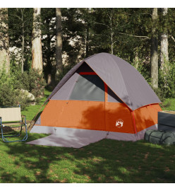 Tente de camping à dôme 4 personnes orange imperméable