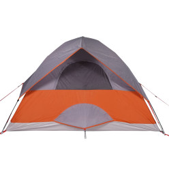 Tente de camping à dôme 4 personnes orange imperméable