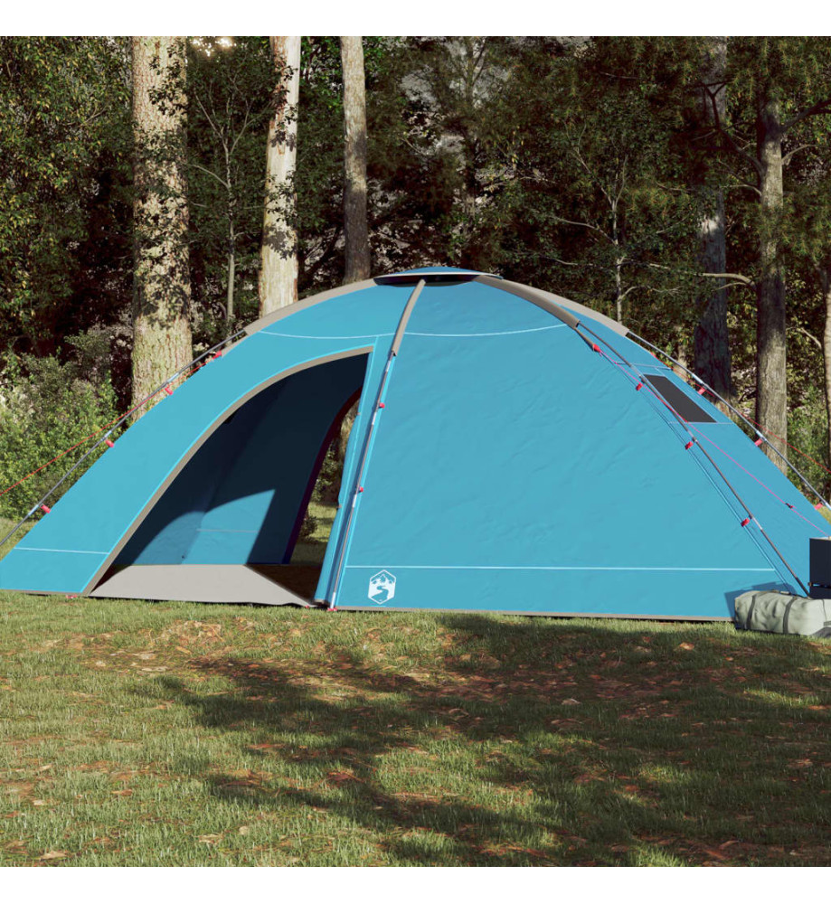 Tente de camping 8 personnes bleu imperméable