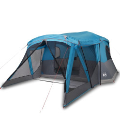 Tente de camping avec porche 4 personnes bleu imperméable