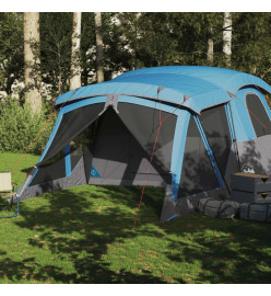 Tente de camping avec porche 4 personnes bleu imperméable