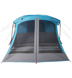 Tente de camping avec porche 4 personnes bleu imperméable