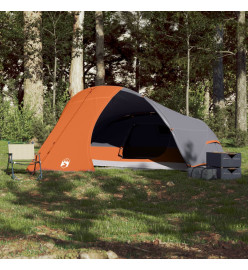 Tente de camping à dôme 4 personnes orange imperméable