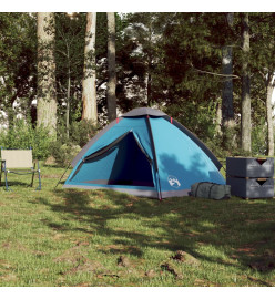 Tente de camping à dôme 2 personnes bleu imperméable