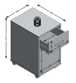 FMD Armoire mobile à tiroir Couleur chêne et blanc