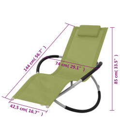 Chaise longue géométrique d'extérieur Acier Vert