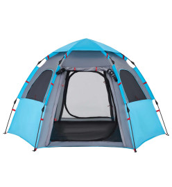 Tente de camping cabine 4 personnes bleu libération rapide