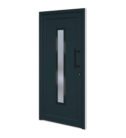 Porte d'entrée anthracite 98x208 cm PVC