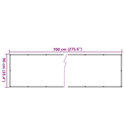 Écran d'intimité de jardin blanc 700x90 cm PVC