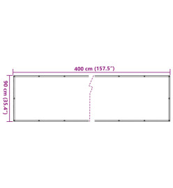 Écran d'intimité de jardin aspect pierre gris 400x90 cm PVC