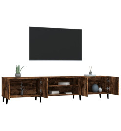 Meuble TV chêne fumé 180x31,5x40 cm bois d'ingénierie