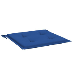 Coussins de chaise de jardin lot de 2 bleu royal 40x40x3 cm