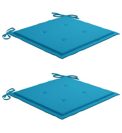 Chaises pliables de jardin 2 pcs avec coussins Bambou