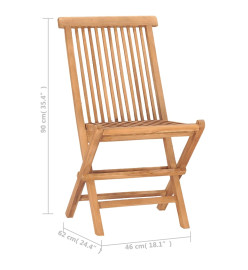 Mobilier à dîner d'extérieur pliable avec coussin 3 pcs Teck