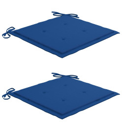 Chaises de jardin 2 pcs avec coussins Bois de teck massif