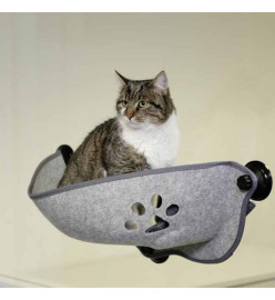 Kerbl Lit de bronzage de fenêtre pour chat Filzino 70x26x26 cm Gris