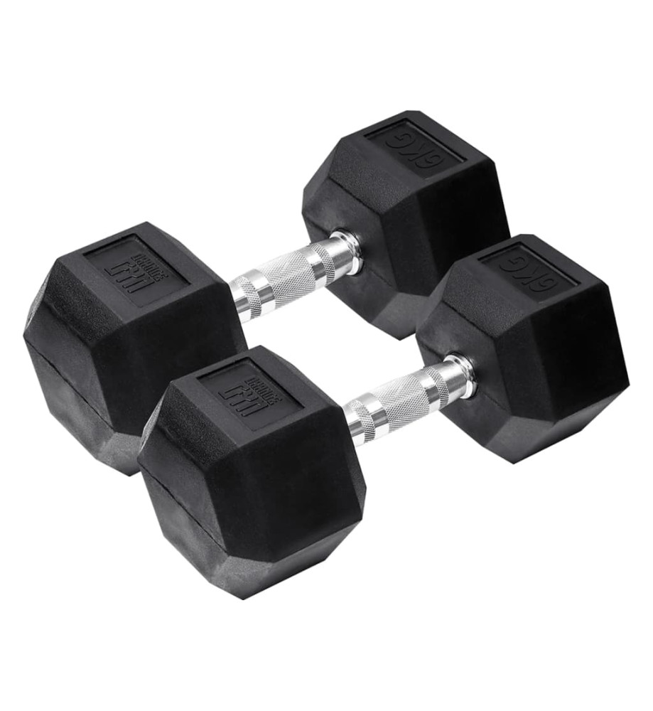 Orange Gym Haltères hexagonales 2x6 kg Noir