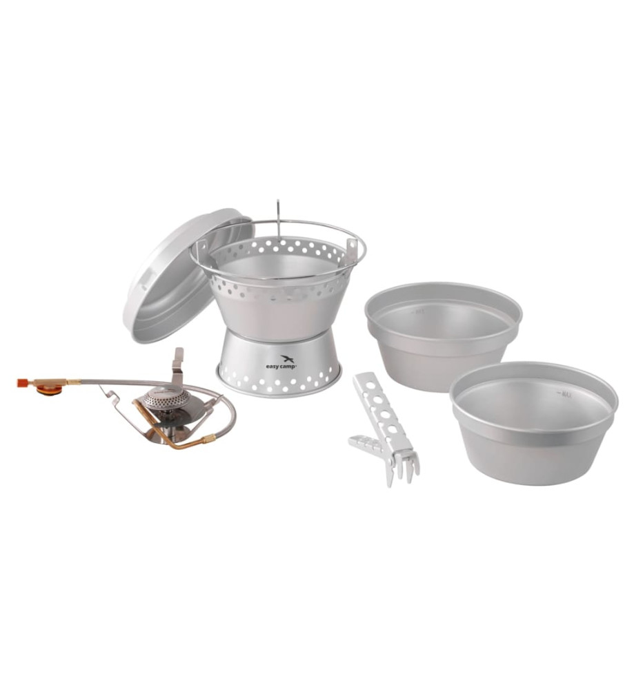 Easy Camp Set de cuisinière et réchaud de camping Storm argenté