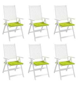 Coussins de chaise de jardin lot de 6 vert vif 40x40x3 cm