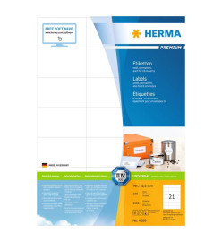 HERMA Étiquettes permanentes PREMIUM A4 70x42,3 mm 100 Feuilles