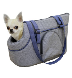 Kerbl Sac de transport pour animaux de compagnie Marie Gris et bleu