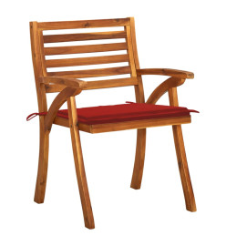 Chaises de jardin avec coussins 8 pcs Bois d'acacia solide