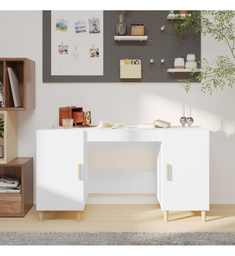 Bureau Blanc 140x50x75 cm Bois d'ingénierie