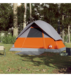 Tente de camping à dôme 3 personnes orange imperméable