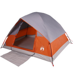 Tente de camping à dôme 3 personnes orange imperméable