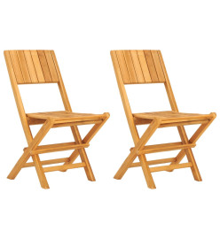 Chaises de jardin pliantes 2 pcs 47x61x90 cm bois massif teck