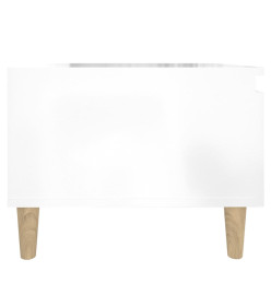 Table d'appoint Blanc brillant 50x46x35 cm Bois d'ingénierie