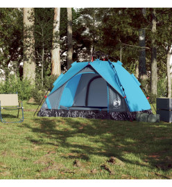 Tente de camping à dôme 2 personnes bleu libération rapide